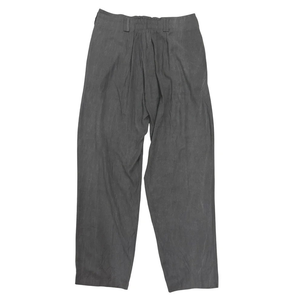Vintage 90s Cogi Collection Gray Rayon Pleated Wide Leg Pants 36x34 NWT Unisex